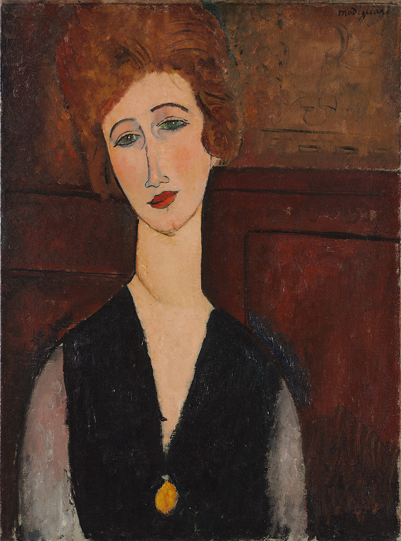At the Musée de l’Orangerie, more than 100 paintings by Amedeo Modigliani go on display, including Portrait of a Woman (1917–18).