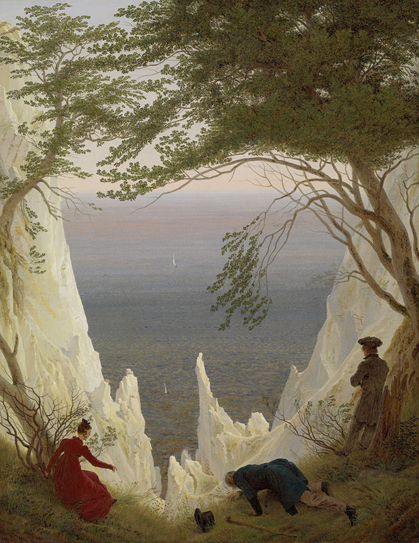 Among the works on view in Kunsthalle’s Caspar David Friedrich exhibition is Chalk Cliffs on Rügen, 1818.