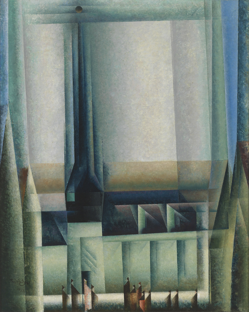 Gelmeroda, VIII, a painting by the Bauhaus-school professor Lyonel Feininger, 1921.