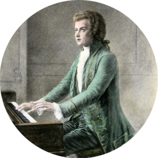Wolfgang Amadeus Mozart at the keyboard.